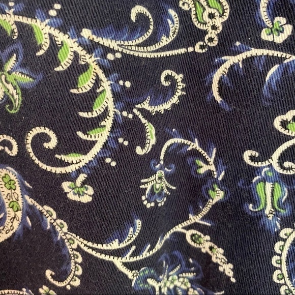 Vintage blue floral flat front high-rise pants - Picture 4 of 11